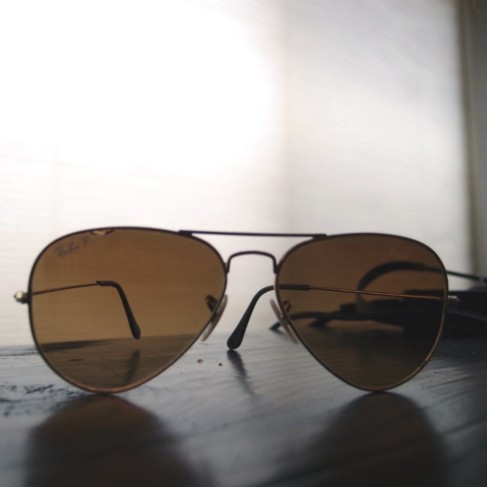 Vintage Ray Ban Aviator Sunglasses #58014 Gold Tone